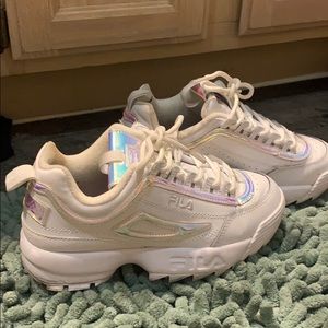 White Fila’s W/ Holo (worn)